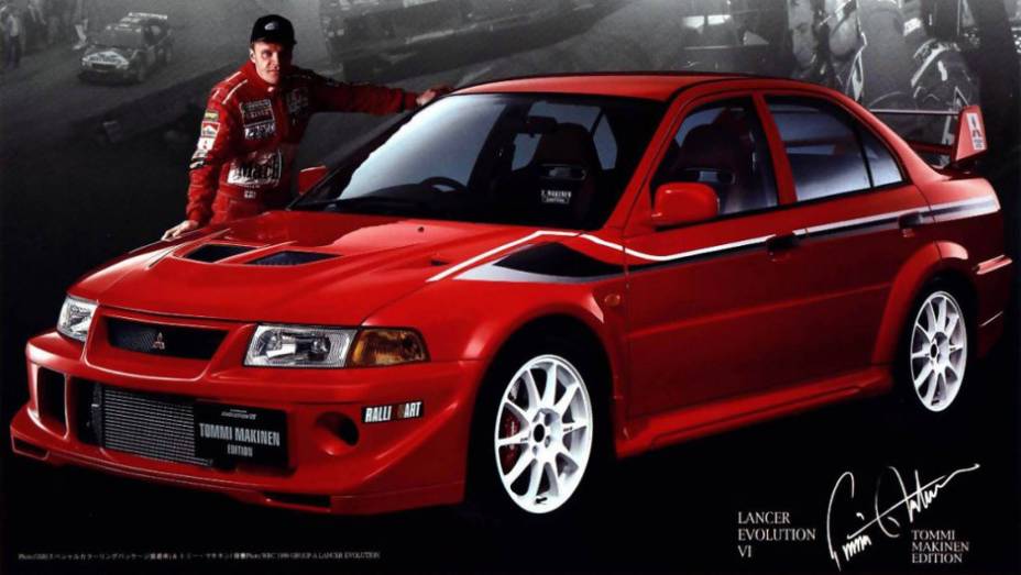 Lancer Evo Tommi Makinen: a série especial do Evo VI foi lançada em 2000 homenageando o finlandês tetracampeão mundial de rali; seu diferencial era o visual mais invocado