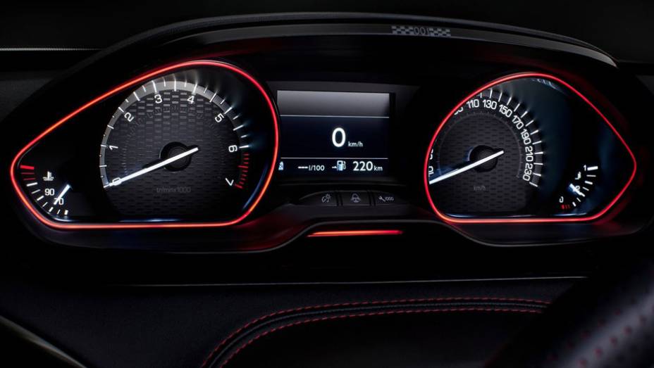 ... além de painel com fundo branco. | <a href="https://gutenberg.quatrorodas.abril.com.br/saloes/paris/2012/peugeot-208-gti-702614.shtml" rel="migration">Leia mais</a>