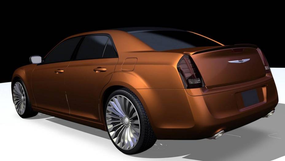 Carroceria é pintada na cor laranja | <a href="https://gutenberg.quatrorodas.abril.com.br/saloes/detroit/2013/chrysler-300s-turbine-edition-730943.shtml" rel="migration">Leia mais</a>