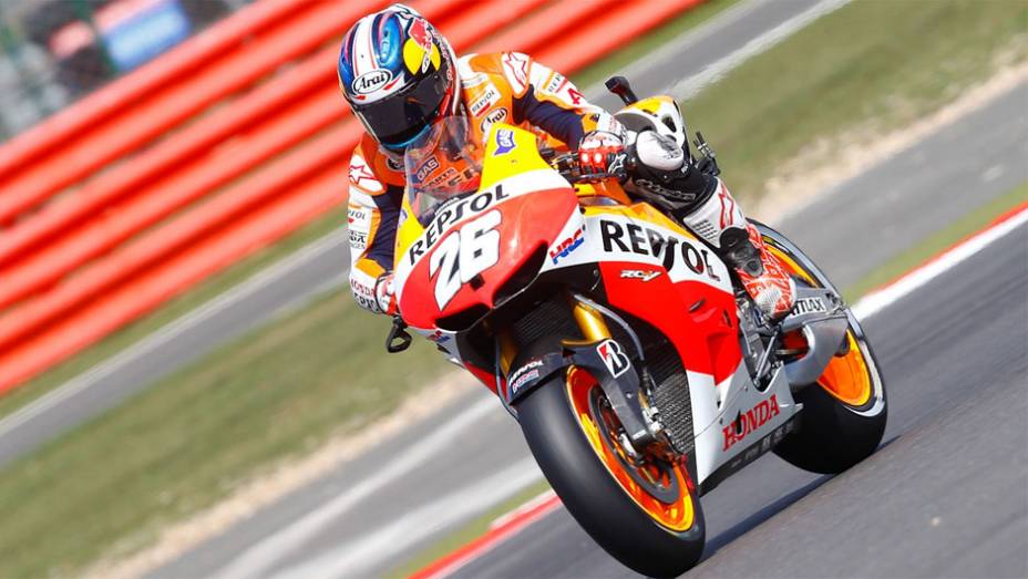 Dani Pedrosa foi apenas o quinto | <a href="https://gutenberg.quatrorodas.abril.com.br/moto/noticias/motogp-marquez-garante-pole-silverstone-751994.shtml" rel="migration">Leia mais</a>