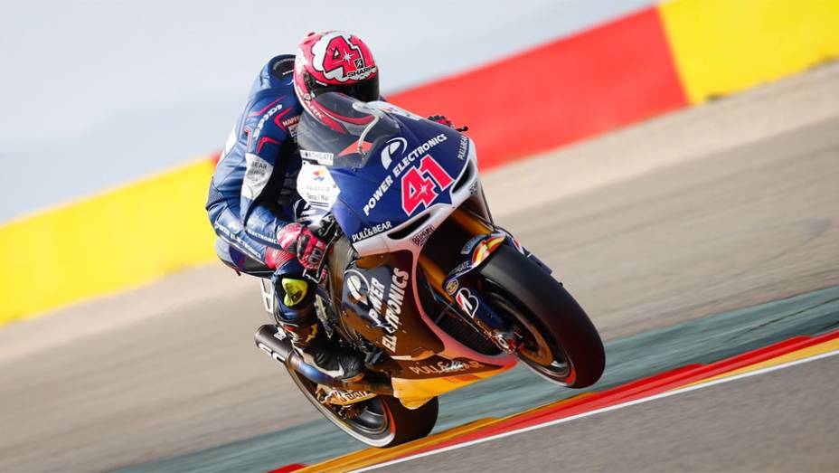 Aleix Espargaro (Power Electronics Aspar) foi o nono colocado | <a href="https://gutenberg.quatrorodas.abril.com.br/moto/noticias/motogp-marquez-lidera-sexta-feira-aragon-755443.shtml" rel="migration">Leia mais</a>