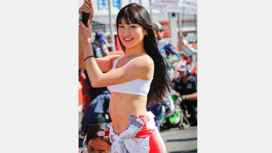 Veja as belas Garotas da MotoGP - Japão | <a href="https://gutenberg.quatrorodas.abril.com.br/moto/noticias/motogp-definicao-titulo-fica-ultima-prova-758422.shtml" rel="migration">Leia mais</a>