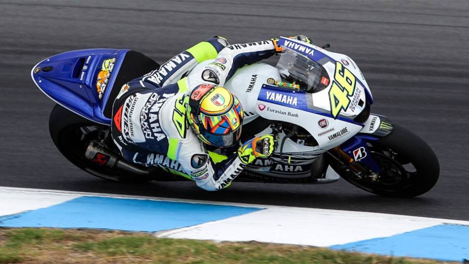 Valentino Rossi ficou como quarto tempo | <a href="https://gutenberg.quatrorodas.abril.com.br/moto/noticias/motogp-lorenzo-domina-dia-australia-775379.shtml" rel="migration">Leia mais</a>
