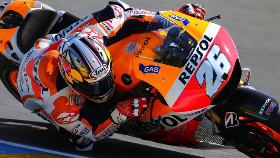 Dani Pedrosa foi apenas o quinto | <a href="https://gutenberg.quatrorodas.abril.com.br/moto/noticias/motogp-marquez-domina-treino-livre-franca-783040.shtml" rel="migration">Leia mais</a>