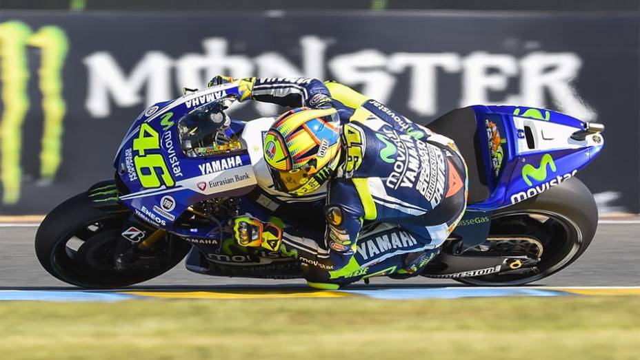 Valentino Rossi ficou com o quinto tempo | <a href="https://gutenberg.quatrorodas.abril.com.br/moto/noticias/motogp-marquez-pole-le-mans-783126.shtml" rel="migration">Leia mais</a>