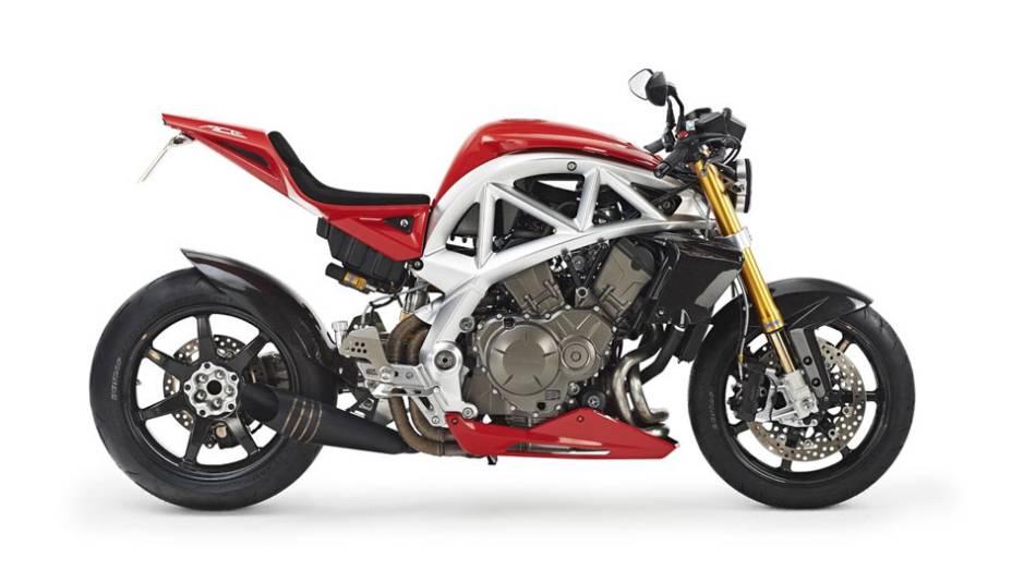 Modelo custará 20 mil euros e terá cerca 100 unidades produzidas por ano, na versão streetfighter... | <a href="https://gutenberg.quatrorodas.abril.com.br/moto/noticias/ariel-retorna-ao-mundo-duas-rodas-ace-2015-787267.shtml" rel="migration">Leia mais</a>