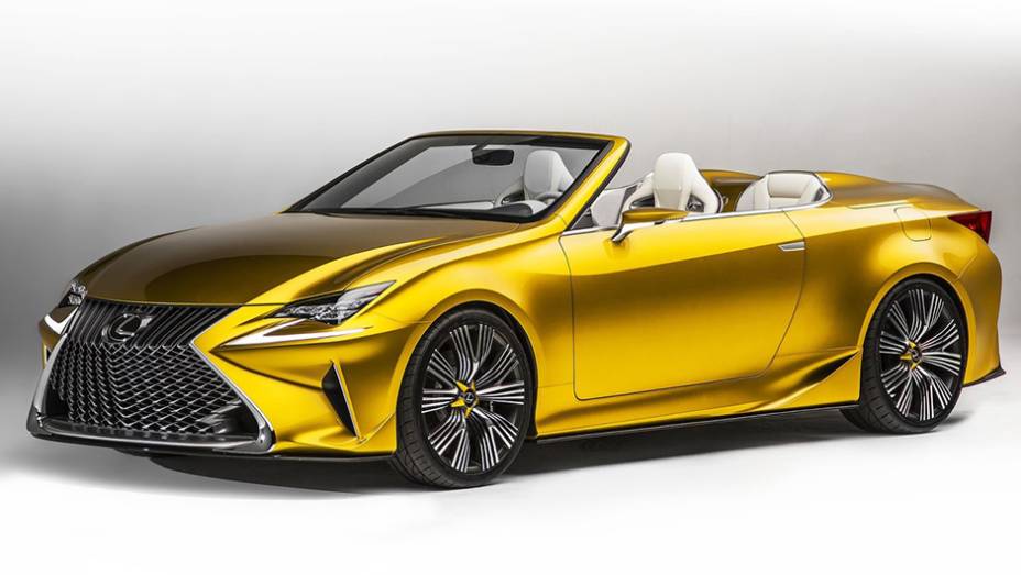 Lexus LF-C2 (2014) - um clássico roadster, com configuração de bancos 2 + 2. Mas, de clássico, só isso! Em termos de design, o LF-C2 é bastante ousado e antevê o visual dos futuros modelos da montadora. | <a href="https://gutenberg.quatrorodas.abril.com.br/galerias/e" rel="migration"></a>