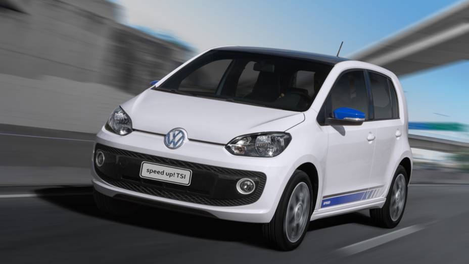 A VW também aproveitou a chegada do motor 1.0 TSI para lançar o Speed Up!, série especial vendida por tempo indeterminado | <a href="https://gutenberg.quatrorodas.abril.com.br/carros/impressoes/volkswagen-up-tsi-890180.shtml" target="_blank" rel="migration">Leia mais</a>