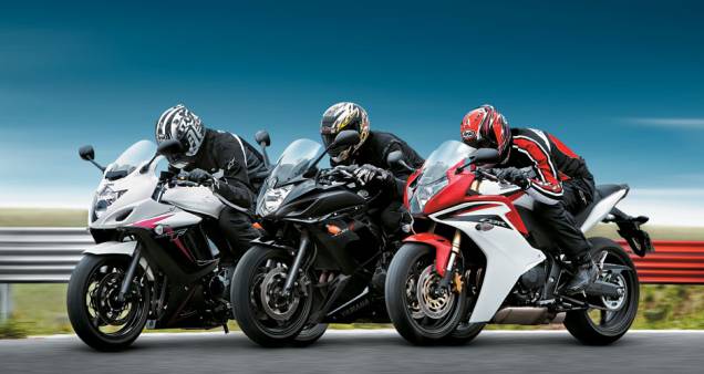 GSX 650F, XJ6 F e a nova CBR F: as carenadas. GSX 650F, XJ6 F e a nova CBR F: as carenadas.