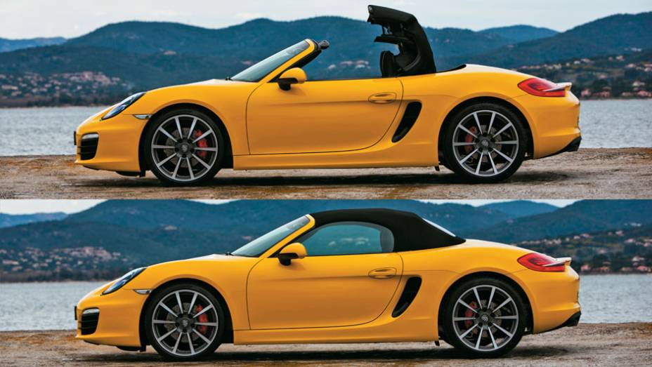 Capota de lona super-r&aacute;pida: s&oacute; 9 segundos para ficar de p&eacute; | <a href="https://gutenberg.quatrorodas.abril.com.br/carros/impressoes/porsche-boxster-s-684855.shtml" rel="migration">Leia mais</a>