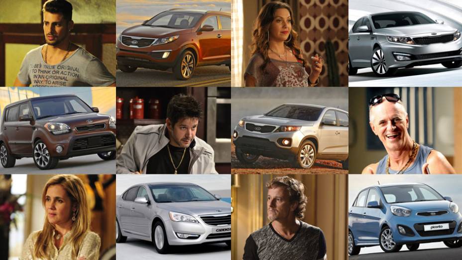 A Kia Motors resolveu pegar carona no sucesso da novela Avenida Brasil e o resultado é que vários personagens usam os carros da empresa coreana na trama; veja a seguir qual veículo cada personagem dirige | <a href="https://gutenberg.quatrorodas.abril.com.br/reportage" rel="migration"></a>