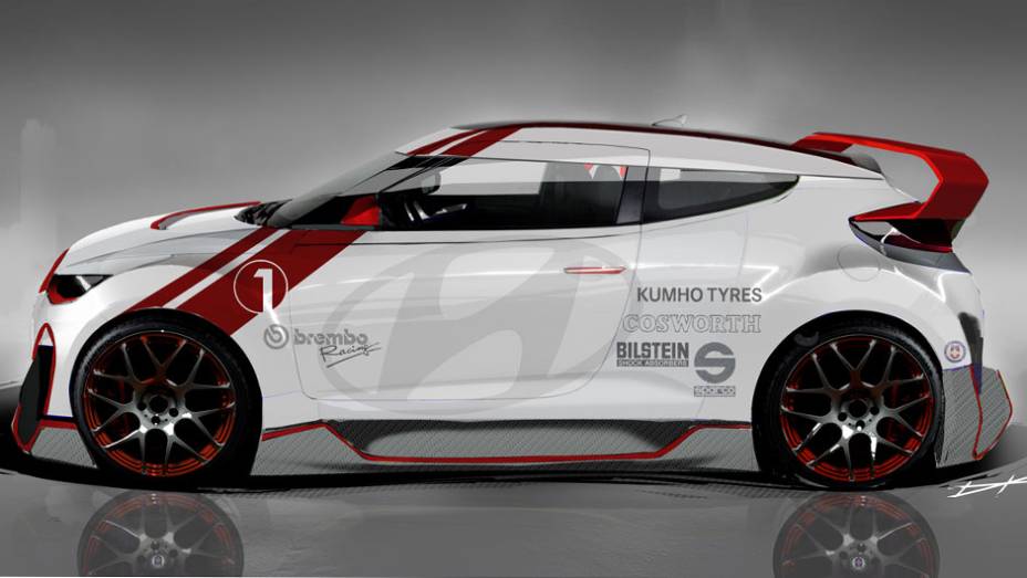 A Hyundai desenvolveu uma unidade especial do Veloster turbo para o SEMA. Além do visual agressivo, o modelo ganhou diversos aprimoramentos mecânicos para beirar os 400 cavalos de potência A Hyundai desenvolveu uma unidade especial do Veloster turbo para o SEMA. Além do visual agressivo, o modelo ganhou diversos aprimoramentos mecânicos para beirar os 400 cavalos de potência