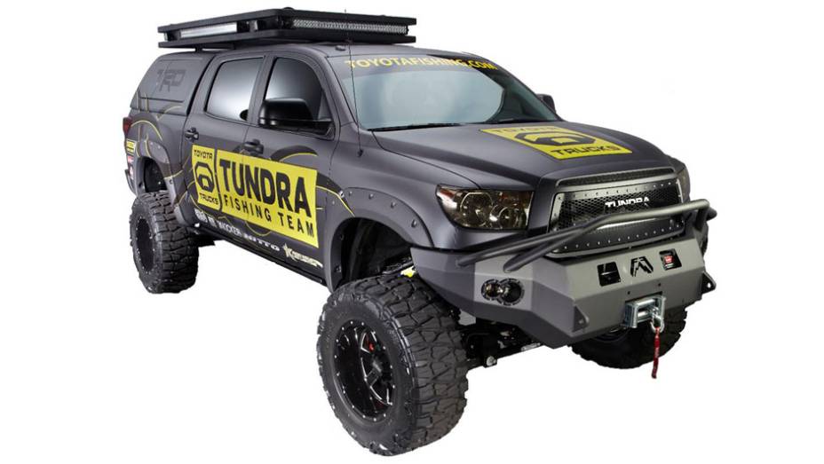 Toyota Tundra exposta no evento foi desenvolvida para pesca Toyota Tundra exposta no evento foi desenvolvida para pesca