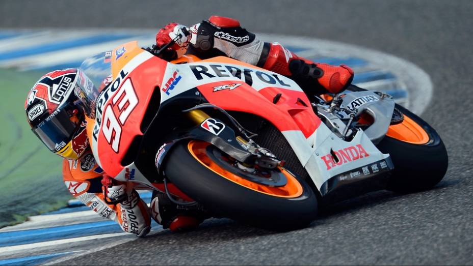 Promessa para 2013, Marc Márquez (Repsol Honda Team) foi o terceiro mais rápido no sábado (23) | <a href="%20https://gutenberg.quatrorodas.abril.com.br/moto/noticias/motogp-yamaha-lidera-testes-jerez-737049.shtml" rel="migration">Leia mais</a>