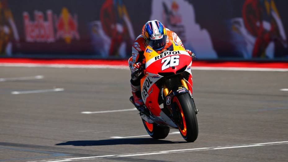 Dani Pedrosa (Repsol Honda Team) precisou se contentar com a segunda posição por dois décimos e meio | <a href="%20https://gutenberg.quatrorodas.abril.com.br/moto/noticias/marquez-faz-1a-pole-carreira-austin-739216.shtml" rel="migration">Leia mais</a>