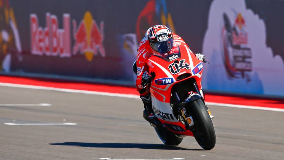 Andrea Dovizioso (Ducati Team) ficou com o sexto tempo | <a href="https://gutenberg.quatrorodas.abril.com.br/moto/noticias/marquez-faz-1a-pole-carreira-austin-739216.shtml" rel="migration">Leia mais</a>