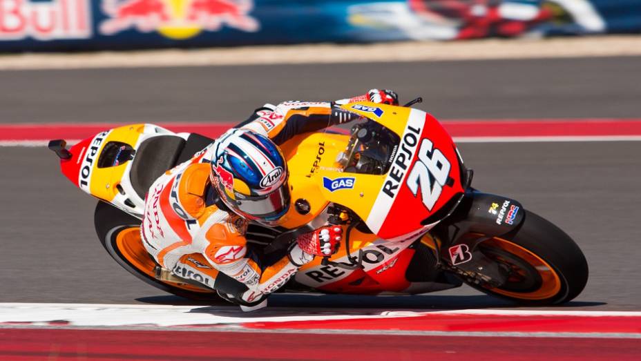 Dani Pedrosa (Repsol Honda Team) ficou com o segundo lugar | <a href="https://gutenberg.quatrorodas.abril.com.br/moto/noticias/motogp-marc-marquez-vence-gp-americas-739261.shtml" rel="migration">Leia mais</a>