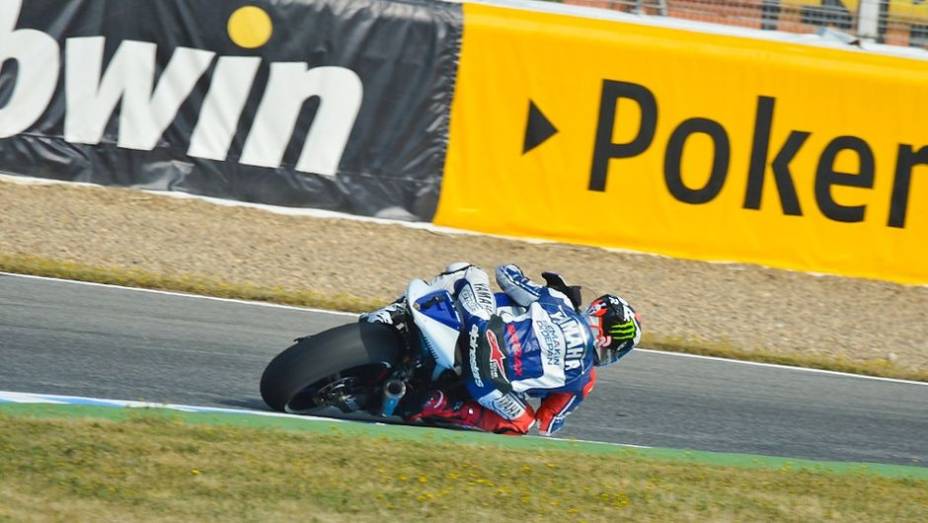 Jorge Lorenzo foi o mais rápido desta sexta-feira nos treinos livres da MotoGP em Jerez | <a href="https://gutenberg.quatrorodas.abril.com.br/moto/noticias/motogp-lorenzo-lidera-treinos-jerez-740399.shtml" rel="migration">Leia mais</a>