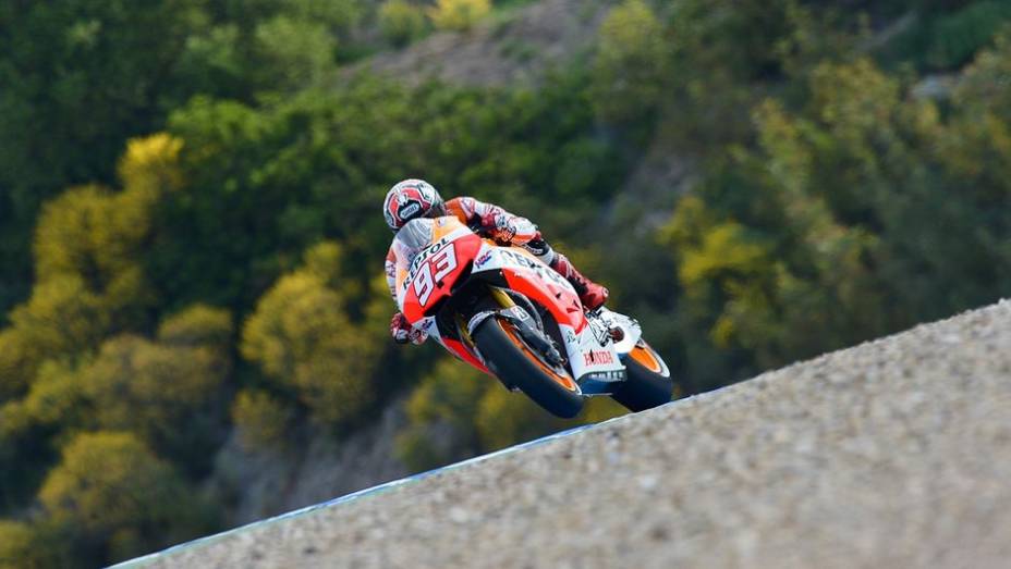 Márc Marquez foi discreto e terminou em quinto | <a href="https://gutenberg.quatrorodas.abril.com.br/moto/noticias/motogp-lorenzo-lidera-treinos-jerez-740399.shtml" rel="migration">Leia mais</a>