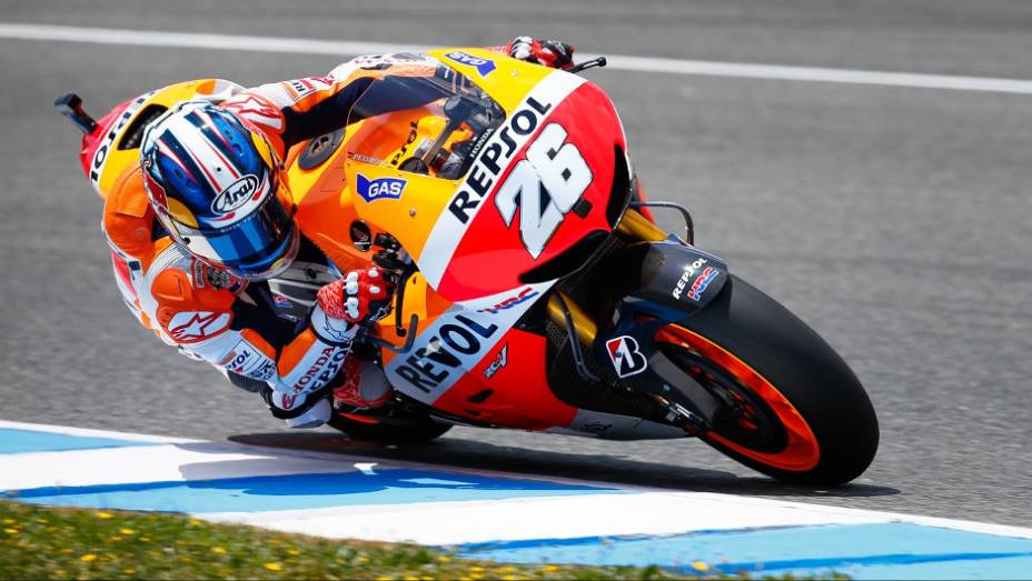 Dani Pedrosa largará em segundo | <a href="https://gutenberg.quatrorodas.abril.com.br/moto/noticias/motogp-lorenzo-garante-pole-jerez-740522.shtml" rel="migration">Leia mais</a>