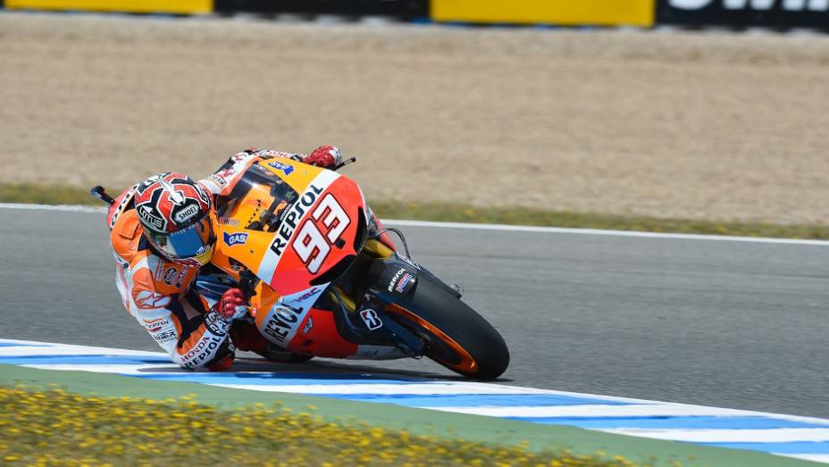 Marc Márquez ficou com o terceiro tempo | <a href="https://gutenberg.quatrorodas.abril.com.br/moto/noticias/motogp-lorenzo-garante-pole-jerez-740522.shtml" rel="migration">Leia mais</a>