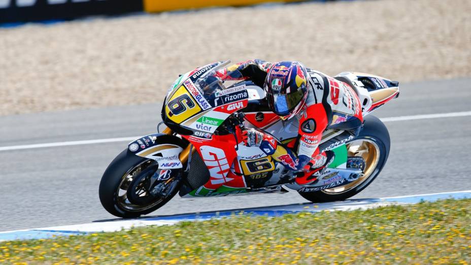 O alemão Stefan Bradl ficou com o oitavo tempo em Jerez | <a href="https://gutenberg.quatrorodas.abril.com.br/moto/noticias/motogp-lorenzo-garante-pole-jerez-740522.shtml" rel="migration">Leia mais</a>