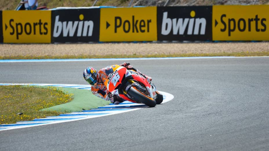 Dani Pedrosa (Repsol Honda Team) venceu o GP de Jerez neste domingo (5) | <a href="https://gutenberg.quatrorodas.abril.com.br/moto/noticias/motogp-dani-pedrosa-vence-espanha-740546.shtml" rel="migration">Leia mais</a>