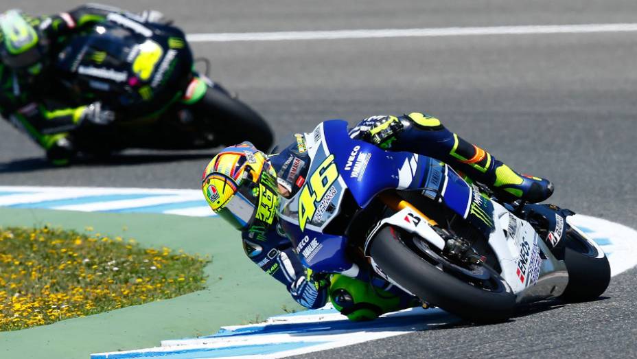 Valentino Rossi foi o quarto colocado | <a href="https://gutenberg.quatrorodas.abril.com.br/moto/noticias/motogp-dani-pedrosa-vence-espanha-740546.shtml" rel="migration">Leia mais</a>