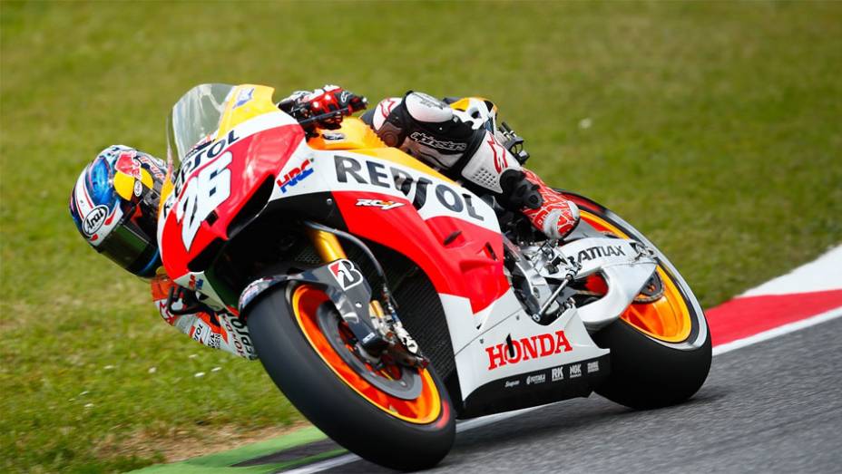 Dani Pedrosa chegou em segundo lugar | <a href="https://gutenberg.quatrorodas.abril.com.br/moto/noticias/motogp-lorenzo-vence-prova-mugello-742903.shtml" rel="migration">Leia mais</a>