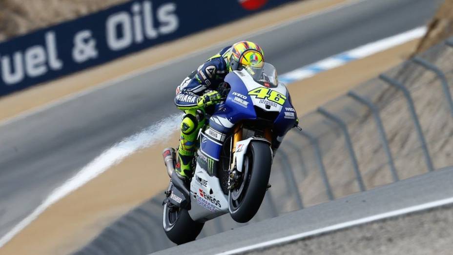 Valentino Rossi (Yamaha Factory Racing) terminou na quarta posição | <a href="https://gutenberg.quatrorodas.abril.com.br/moto/noticias/motogp-marquez-lidera-laguna-seca-747560.shtml" rel="migration">Leia mais</a>