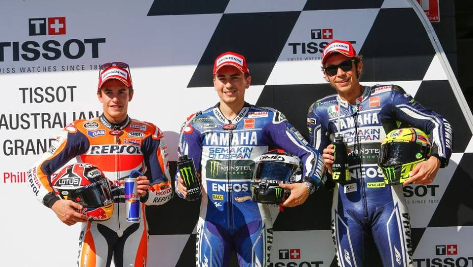 Os três mais rápidos do sábado da MotoGP | <a href="https://gutenberg.quatrorodas.abril.com.br/moto/noticias/motogp-lorenzo-pole-australia-757585.shtml" rel="migration">Leia mais</a>