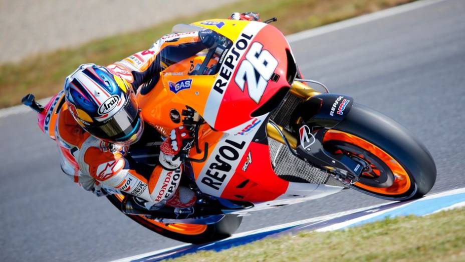 Terceiro colocado prova japonesa, Dani Pedrosa chegou aos 280 pontos na classificação geral e saiu da disputa pelo título | <a href="https://gutenberg.quatrorodas.abril.com.br/moto/noticias/motogp-definicao-titulo-fica-ultima-prova-758422.shtml" rel="migration">Leia mais</a>