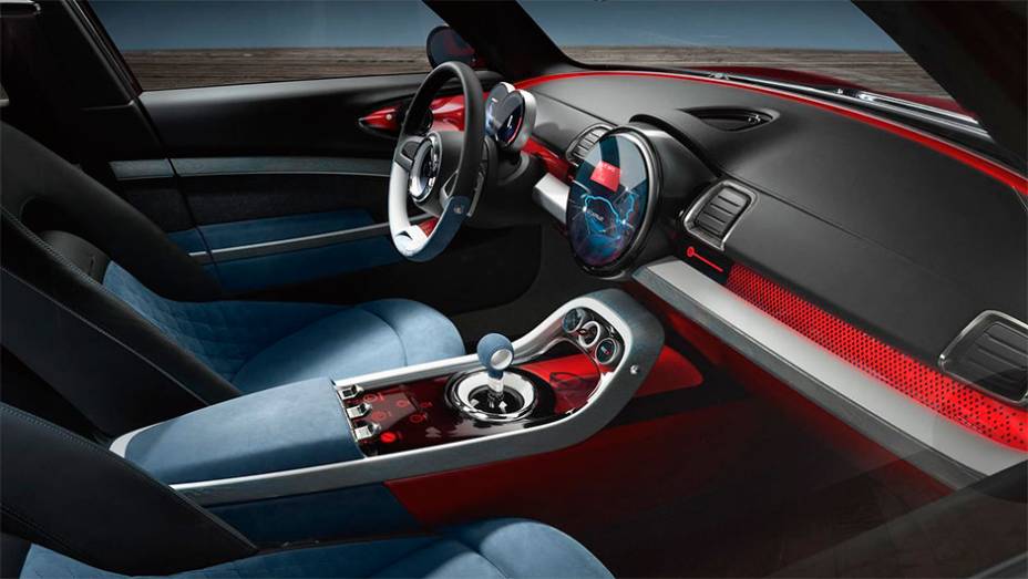 Detalhe do interior sofisticado e futurista do Clubman Concept | <a href="https://gutenberg.quatrorodas.abril.com.br/noticias/saloes/genebra-2014/mini-revela-clubman-concept-774612.shtml" rel="migration">Leia mais</a>