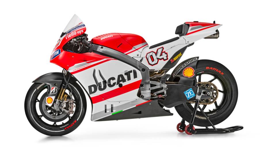 A nova moto se chama Desmosedici GP14 | <a href="https://gutenberg.quatrorodas.abril.com.br/moto/noticias/ducati-apresenta-nova-moto-temporada-motogp-776745.shtml" rel="migration">Leia mais</a>