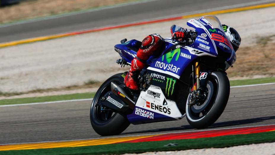 Aquém do esperado, Jorge Lorenzo foi o sétimo | <a href="https://gutenberg.quatrorodas.abril.com.br/moto/noticias/motogp-dovizioso-lidera-treinos-aragon-802709.shtml" rel="migration">Leia mais</a>