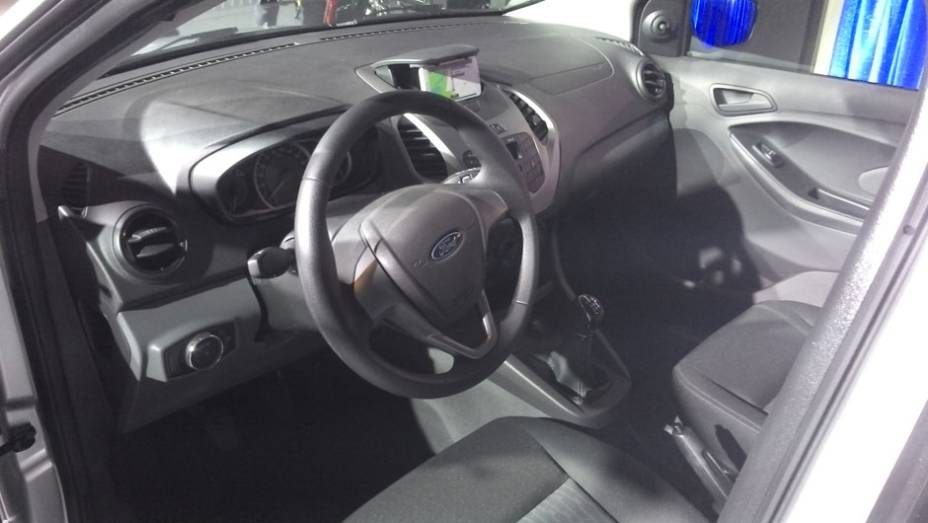 Detalhe do interior do Novo Ka | <a href="https://gutenberg.quatrorodas.abril.com.br/carros/lancamentos/novo-ford-ka-792257.shtml" rel="migration">Leia mais</a>