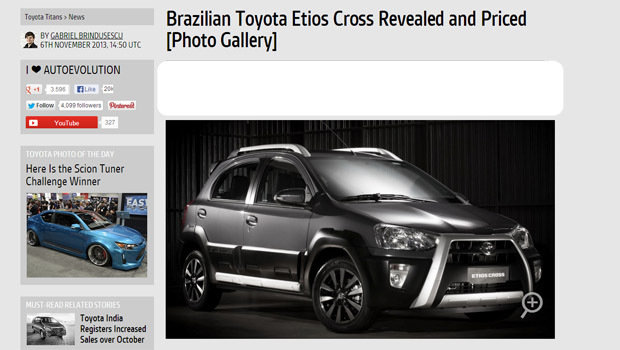 Imprensa internacional repercute Toyota Etios Cross