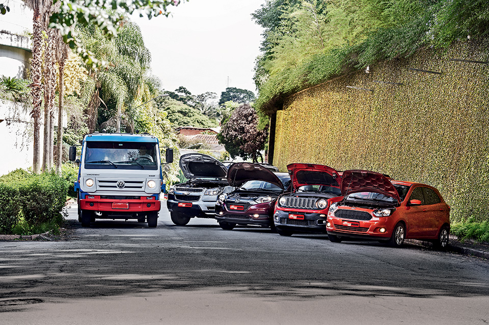 Testando os serviços de resgate de Ka, HR-V, Renegade e S10