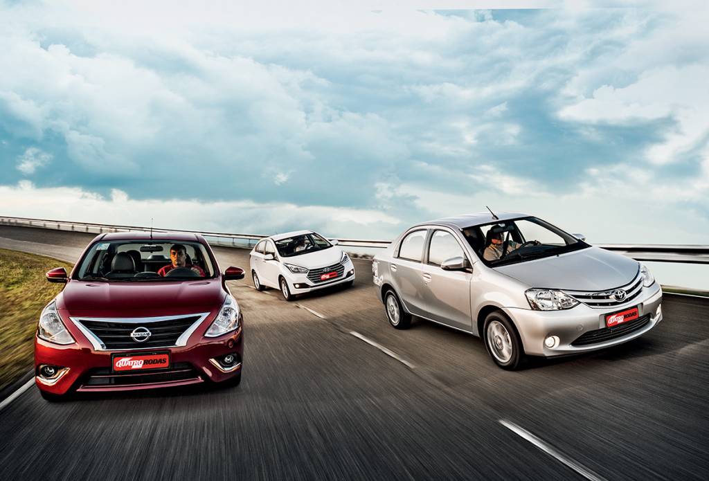 Nissan Versa, Hyundai HB20S e Toyota Etios Nissan Versa, Hyundai HB20S e Toyota Etios