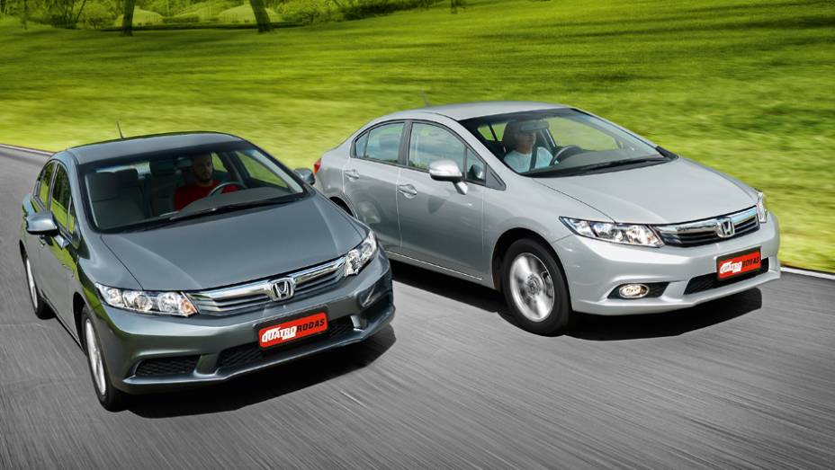 Versão LXR tem faróis de neblina e repetidores nos retrovisores | <a href="https://gutenberg.quatrorodas.abril.com.br/carros/testes/honda-civic-2014-735270.shtml" rel="migration">Leia mais</a>