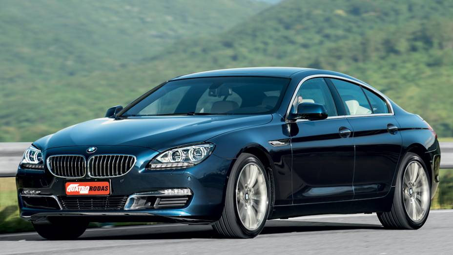 Esguio e baixo, o Gran Coupé tem apenas 1,39 m de altura | <a href="https://gutenberg.quatrorodas.abril.com.br/carros/lancamentos/bmw-serie-6-gran-coupe-740122.shtml" rel="migration">Leia mais</a>