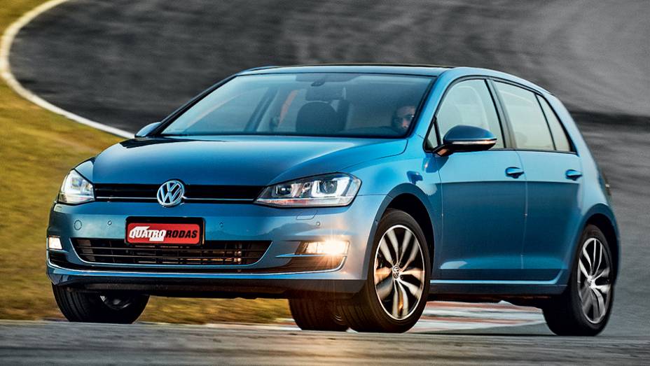 Rodas aro 17 são opcionais. De série, ele sai com rodas aro 16 | <a href="https://gutenberg.quatrorodas.abril.com.br/carros/testes/volkswagen-golf-highline-1-4-tsi-755814.shtml" rel="migration">Leia mais</a>