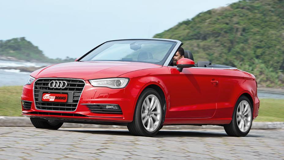 Grade enorme: A3 Cabriolet mant&eacute;m a identidade da Audi | <a href="https://gutenberg.quatrorodas.abril.com.br/carros/impressoes/audi-a3-cabriolet-813902.shtml" target="_blank" rel="migration">Leia mais</a>