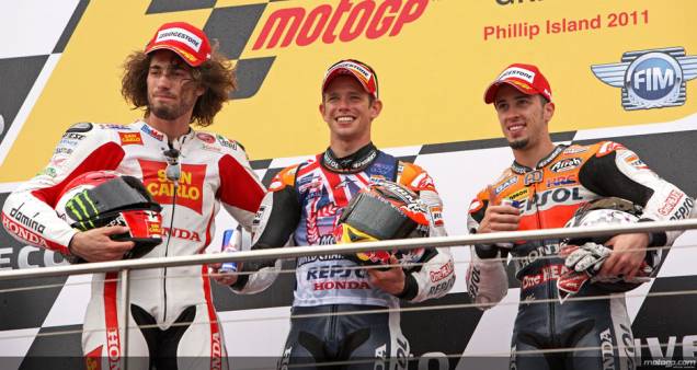 Simoncelli, Stoner e Dovizioso Simoncelli, Stoner e Dovizioso