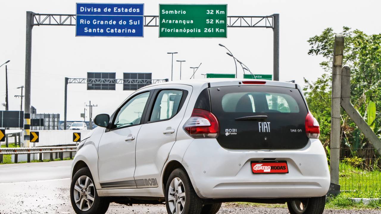 Em uma das viagens do mês, na divisa entre RS e SC
