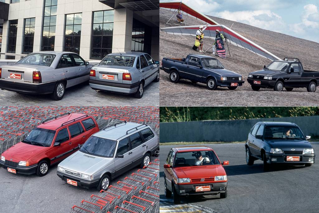 Grandes Comparativos: carros da Chevrolet x carros da Fiat nos anos 90