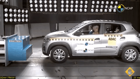 Crash test do Renault Kwid Renault Kwid recebeu três estrelas do Latin NCAP