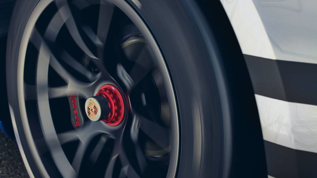 Porsche-911-GT3-Cup-11-1 Com a traseira 1,8 cm mais larga, será possível acoplar rodas de aro 13'' no eixo traseiro e 12'' no dianteiro. O ronco com o eFuel, promete a Porsche, será idêntico