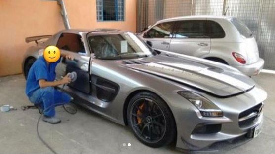 Exclusivosbatidos 2 Mercedes SLS Black Series aparece durante serviço de funilaria