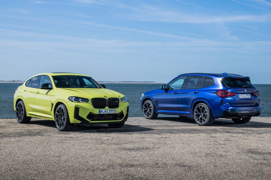 BMW X3 E X4 M COMPETITION 2022 BMW X3 azul E X4 verde M COMPETITION 2022